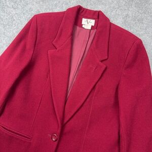 VTG Verrazano Blazer Womens 10 Red Wool Cashmere Blend Luxury Jacket‎ Coat